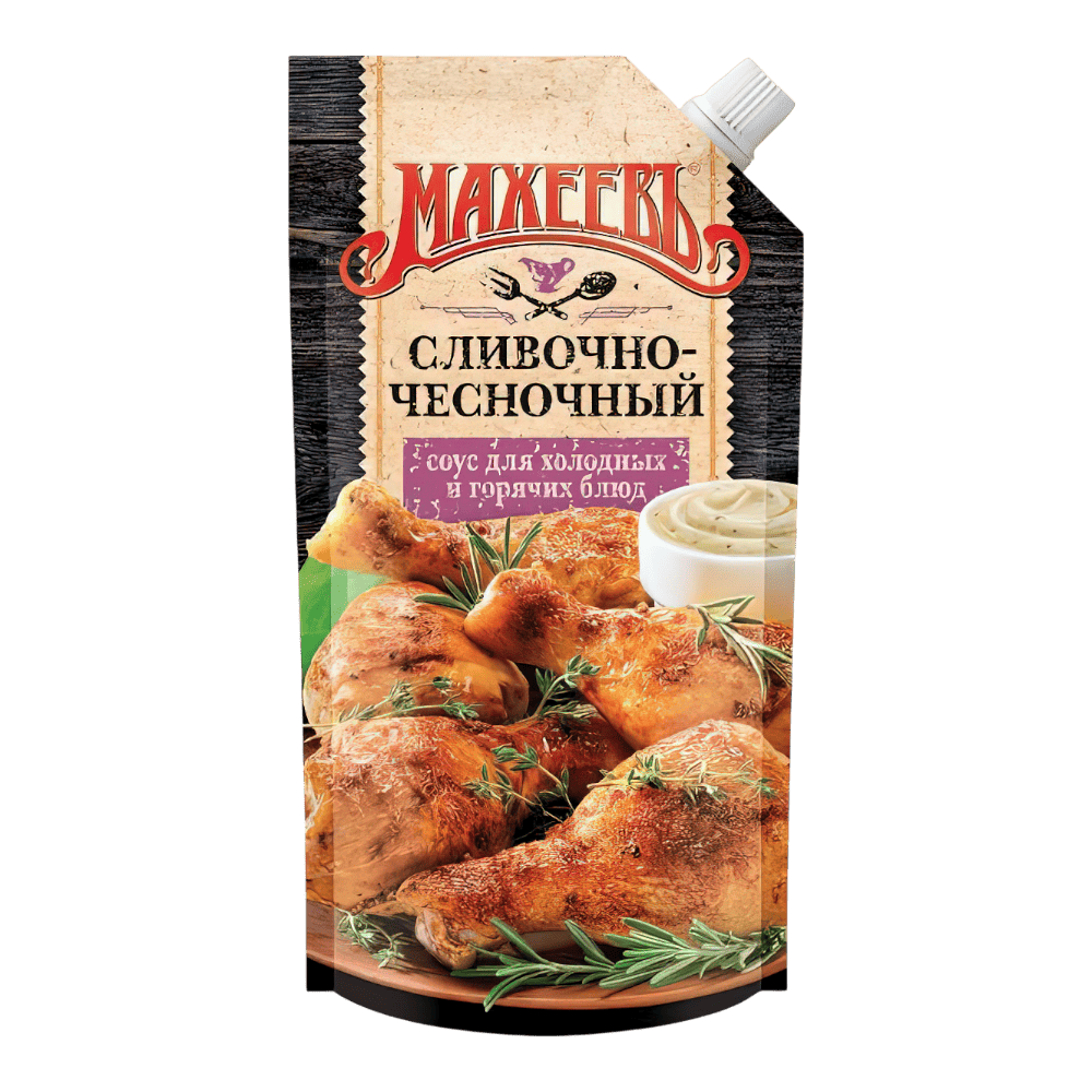Соус майон. "Махеев" Сливочно-чесночный дой-пак 200гр*20шт